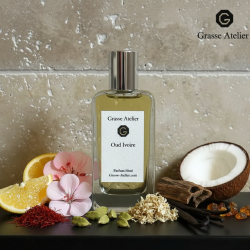 Extrait de parfum Grasse Atelier : l'élégance des parfums de Grasse avec Musc blanc et Vanille.